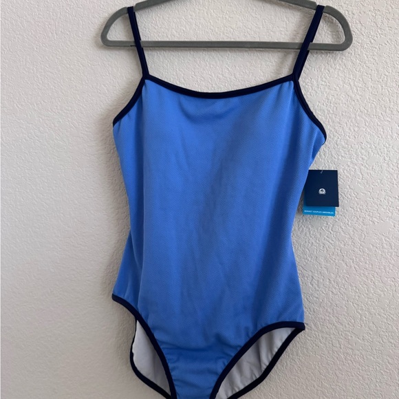 Jantzen One Piece Swimsuit Blue Removable Soft Cup Size 16 - Picture 1 of 11